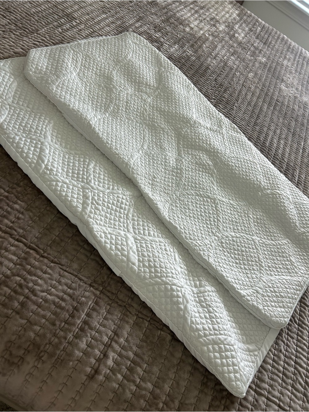 White Quilted King Size Pillow Shams